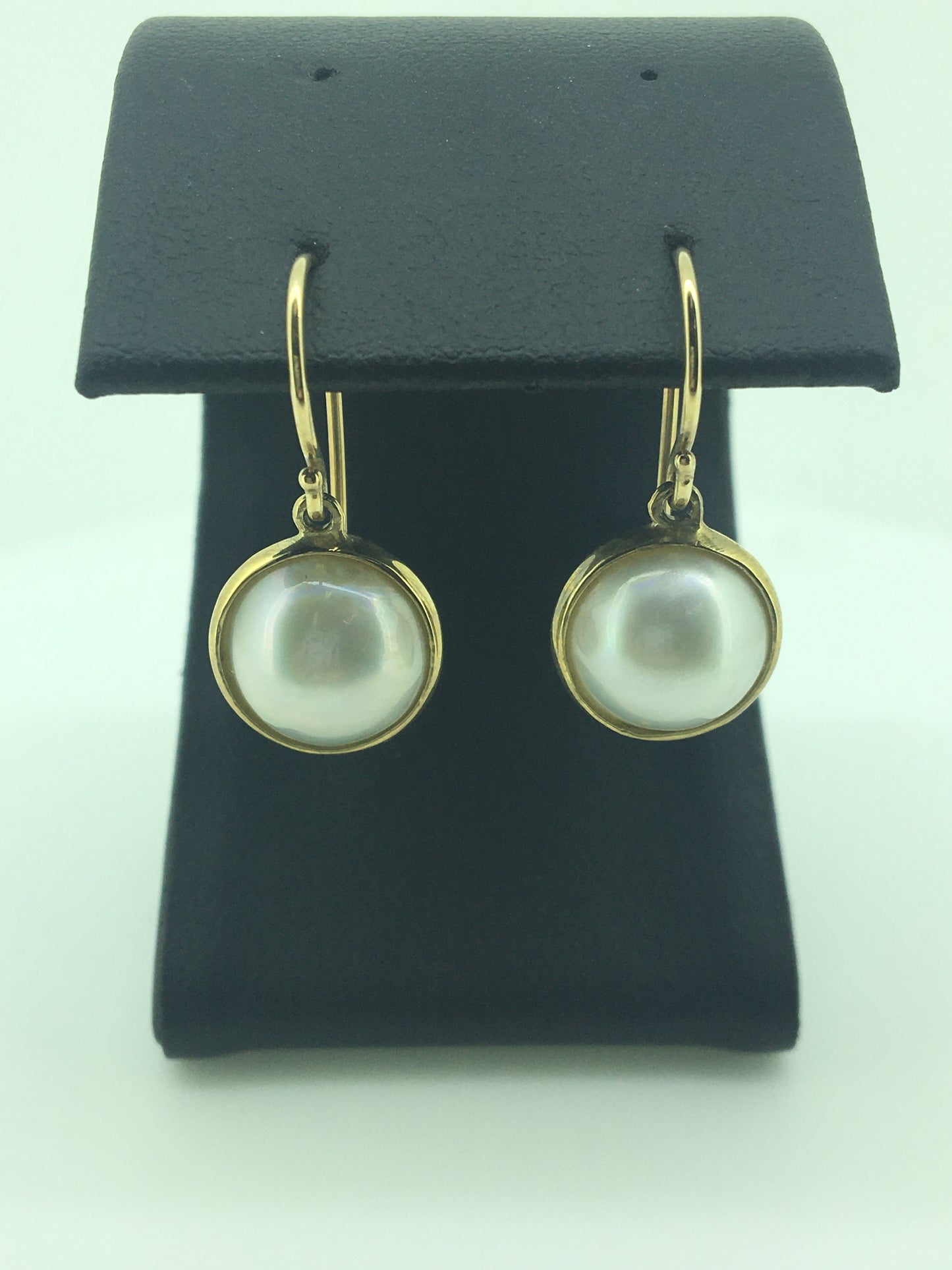 9ct Yellow Gold 12mm Mabe Pearl Drops