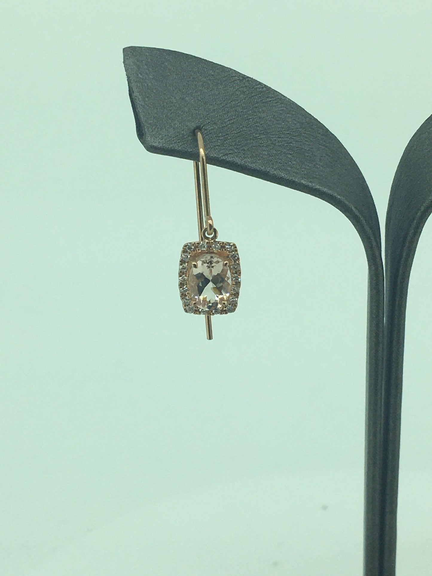 9ct Rose Gold Morganite & Diamond Drops