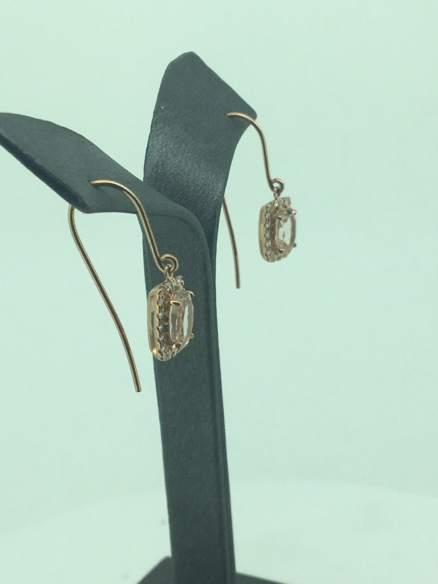 9ct Rose Gold Morganite & Diamond Drops