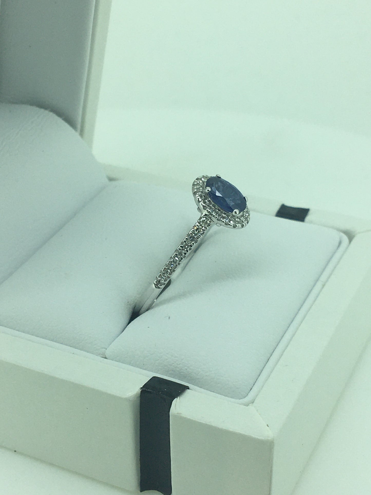 9ct White Gold Sapphire & Diamond Ring