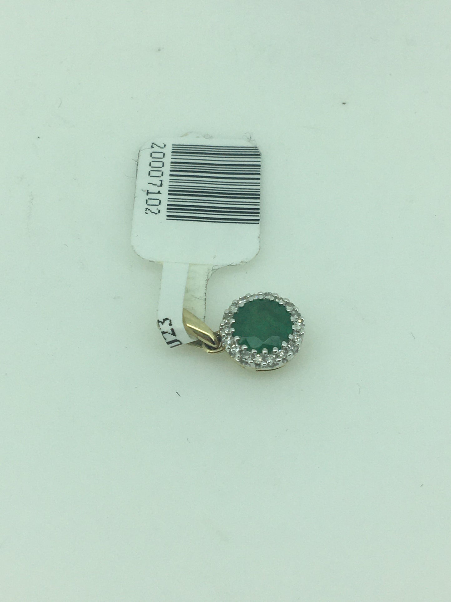 9ct Yellow Gold Emerald & Diamond Pendant