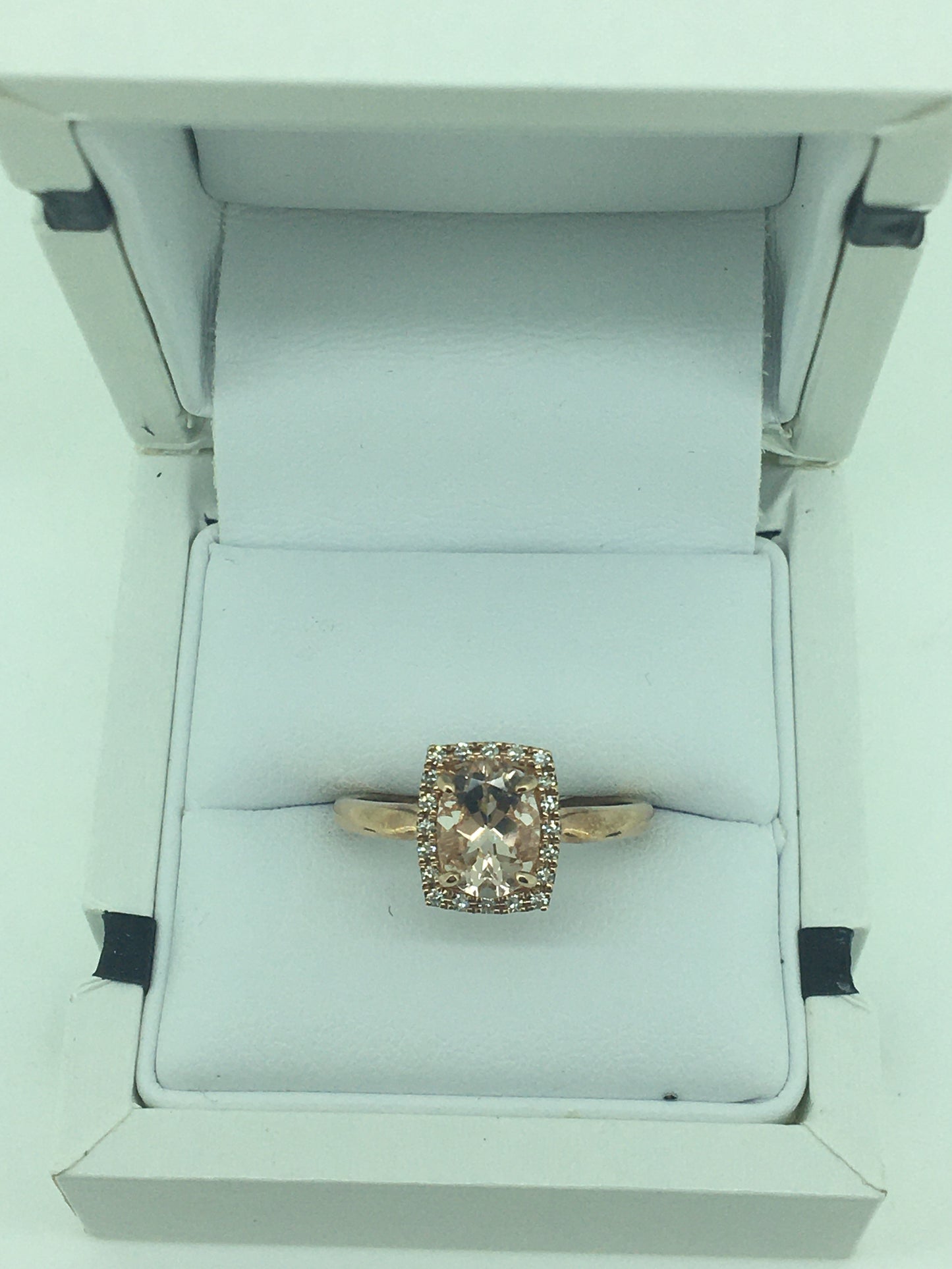 9ct Rose Gold Morganite & Diamond Ring