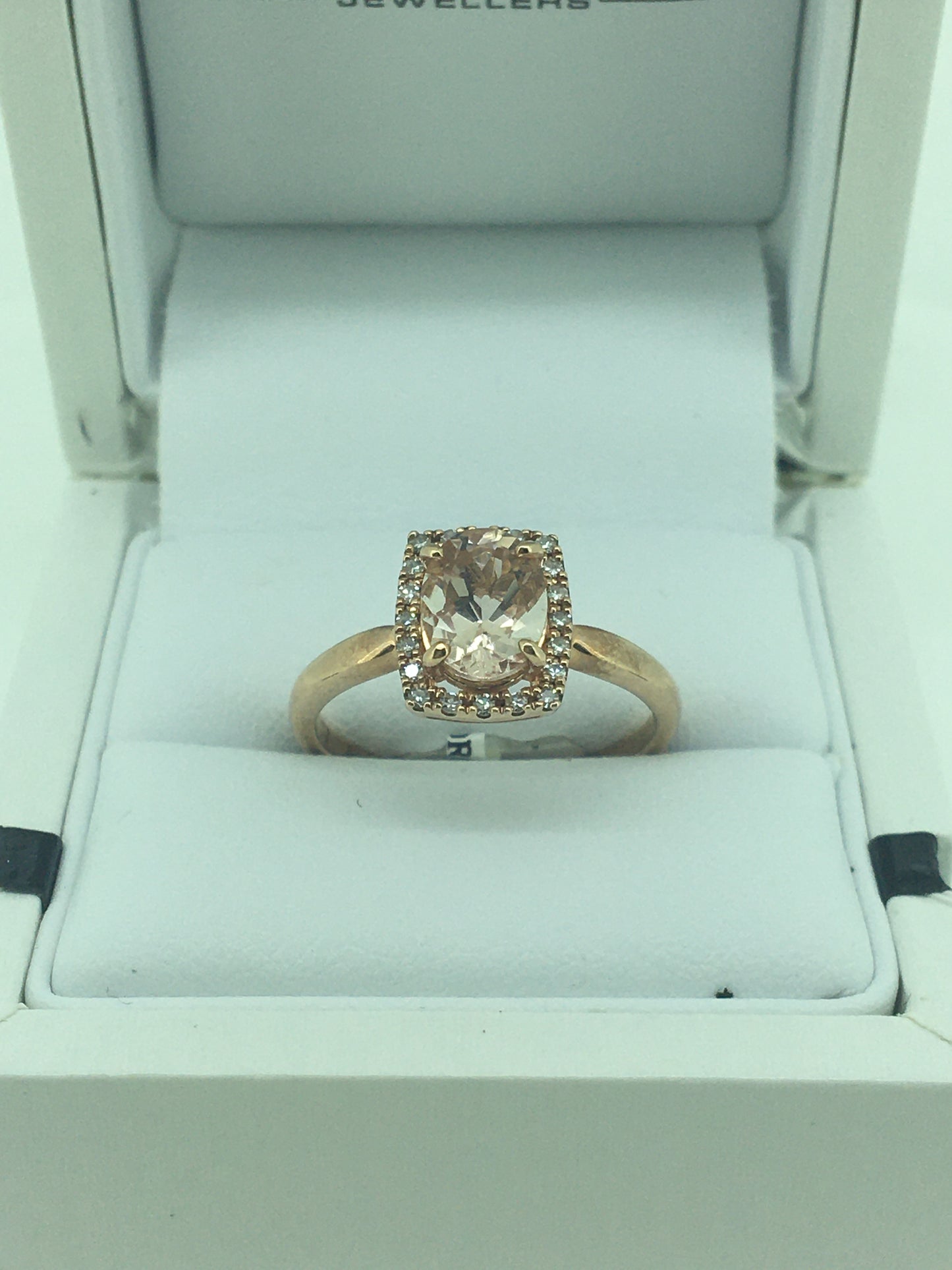 9ct Rose Gold Morganite & Diamond Ring