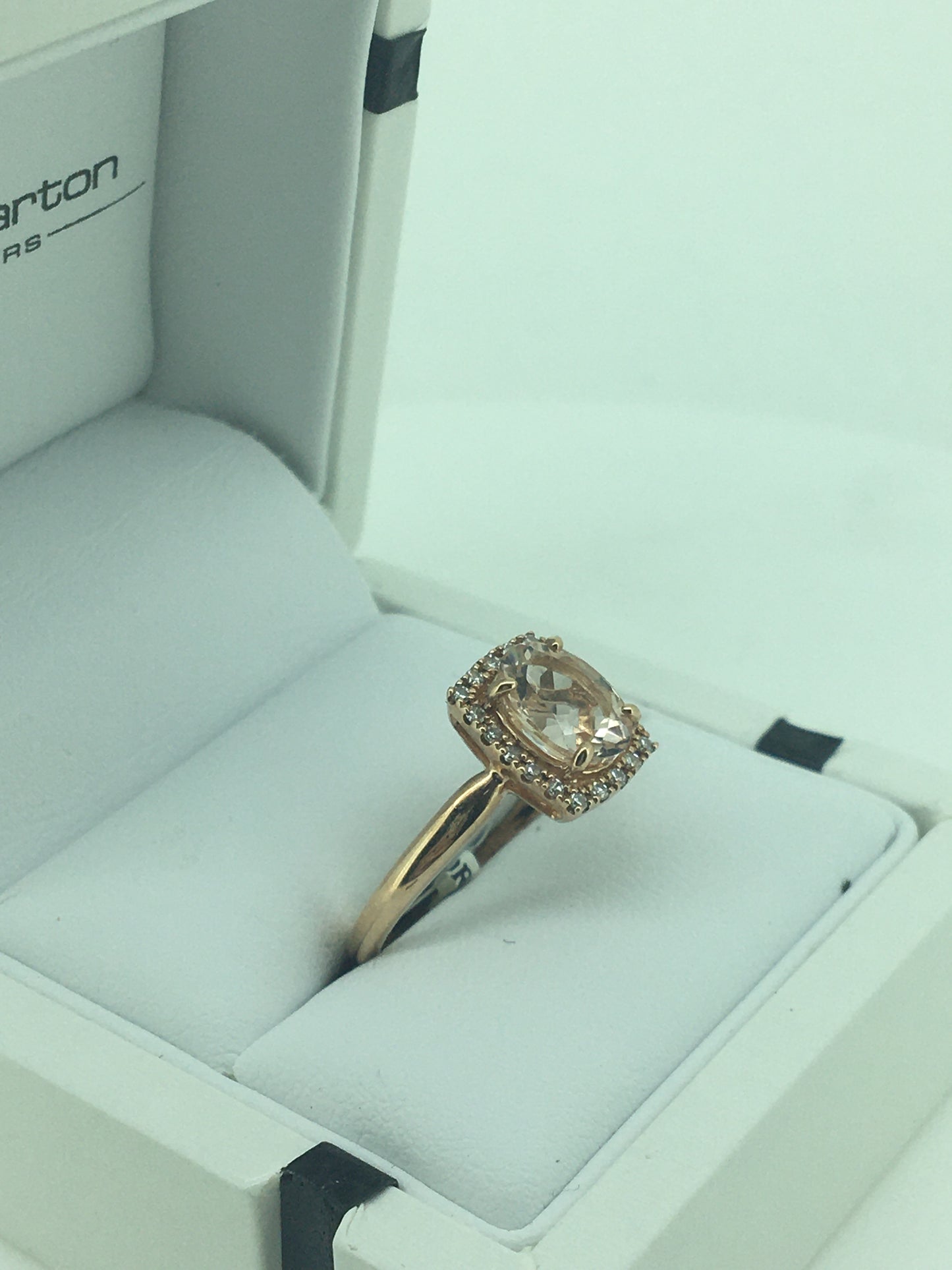 9ct Rose Gold Morganite & Diamond Ring