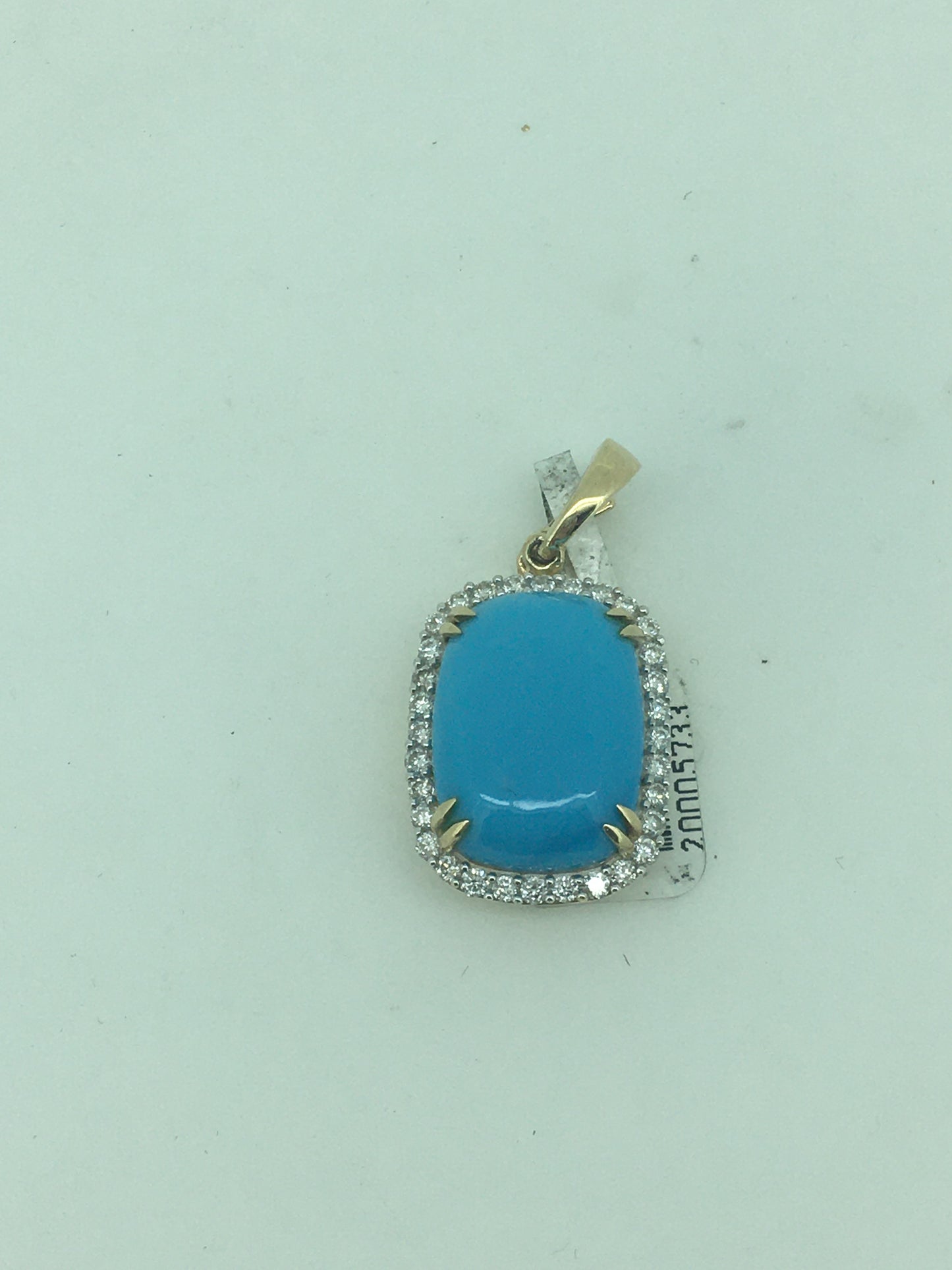 9ct Yellow Gold Turquoise & Diamond Enhancer