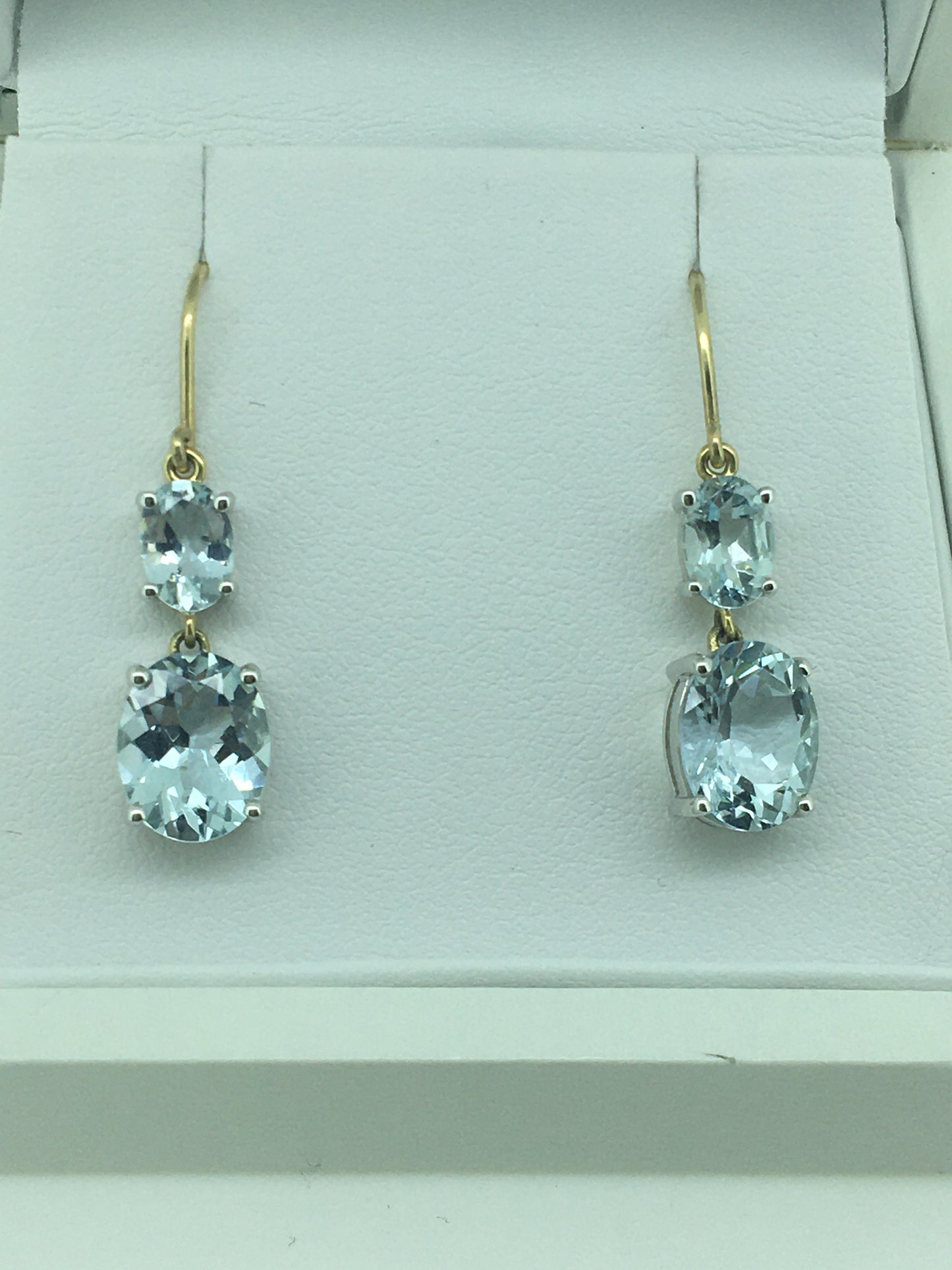 9ct Yellow Gold Aquamarine Drops