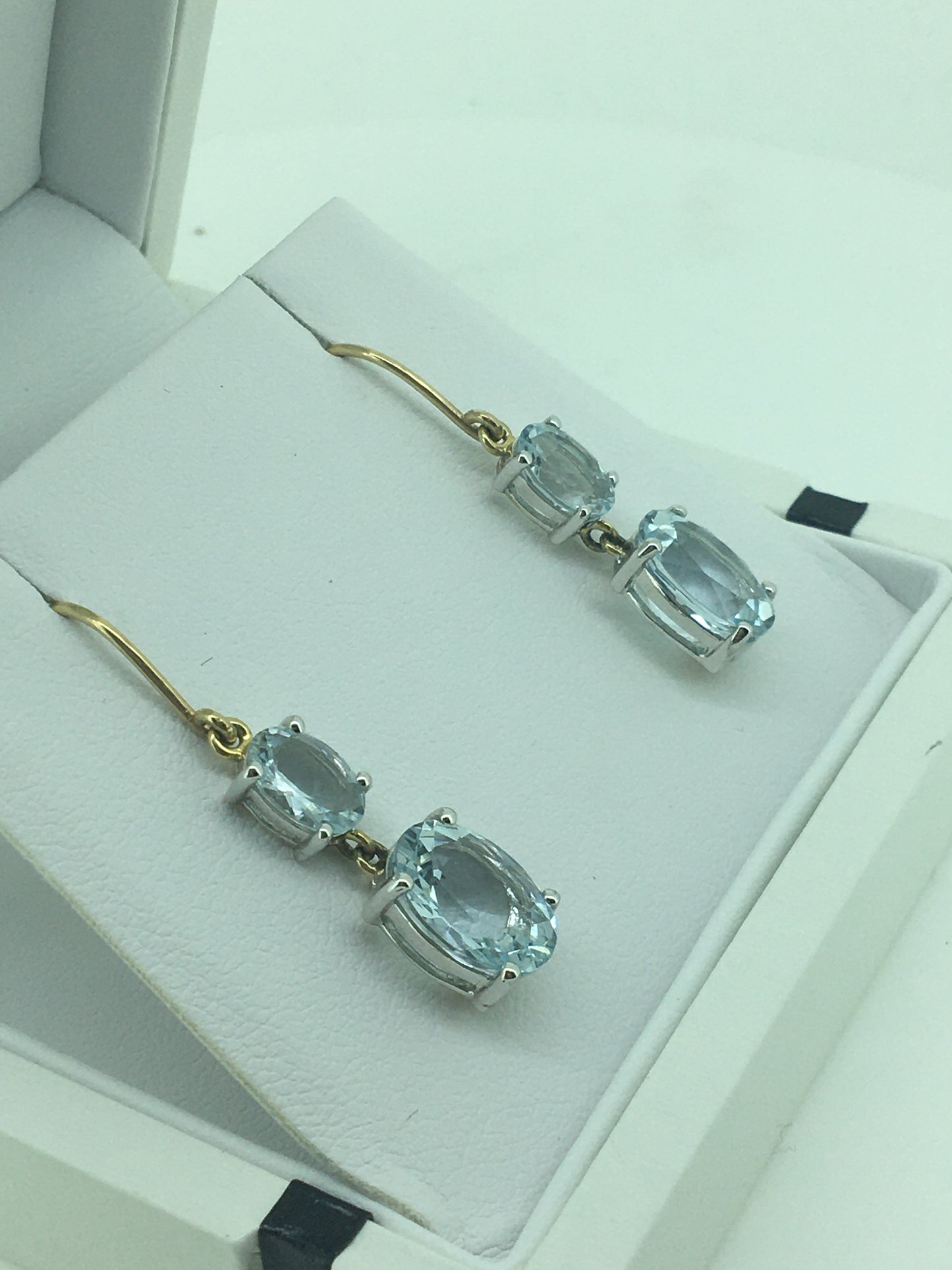 9ct Yellow Gold Aquamarine Drops