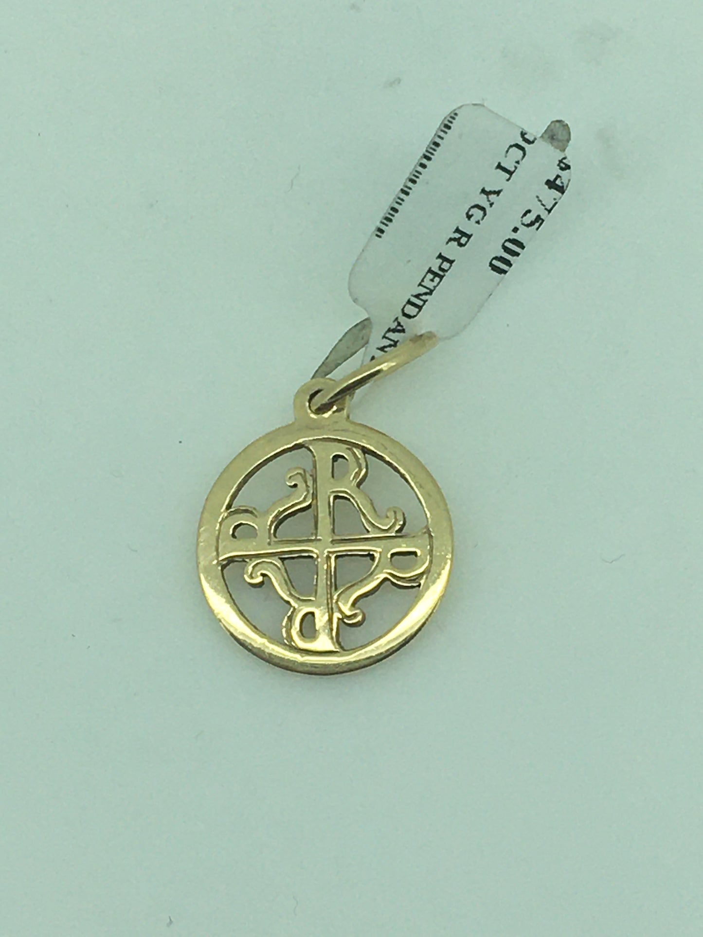 9ct Yellow Gold R Pendant