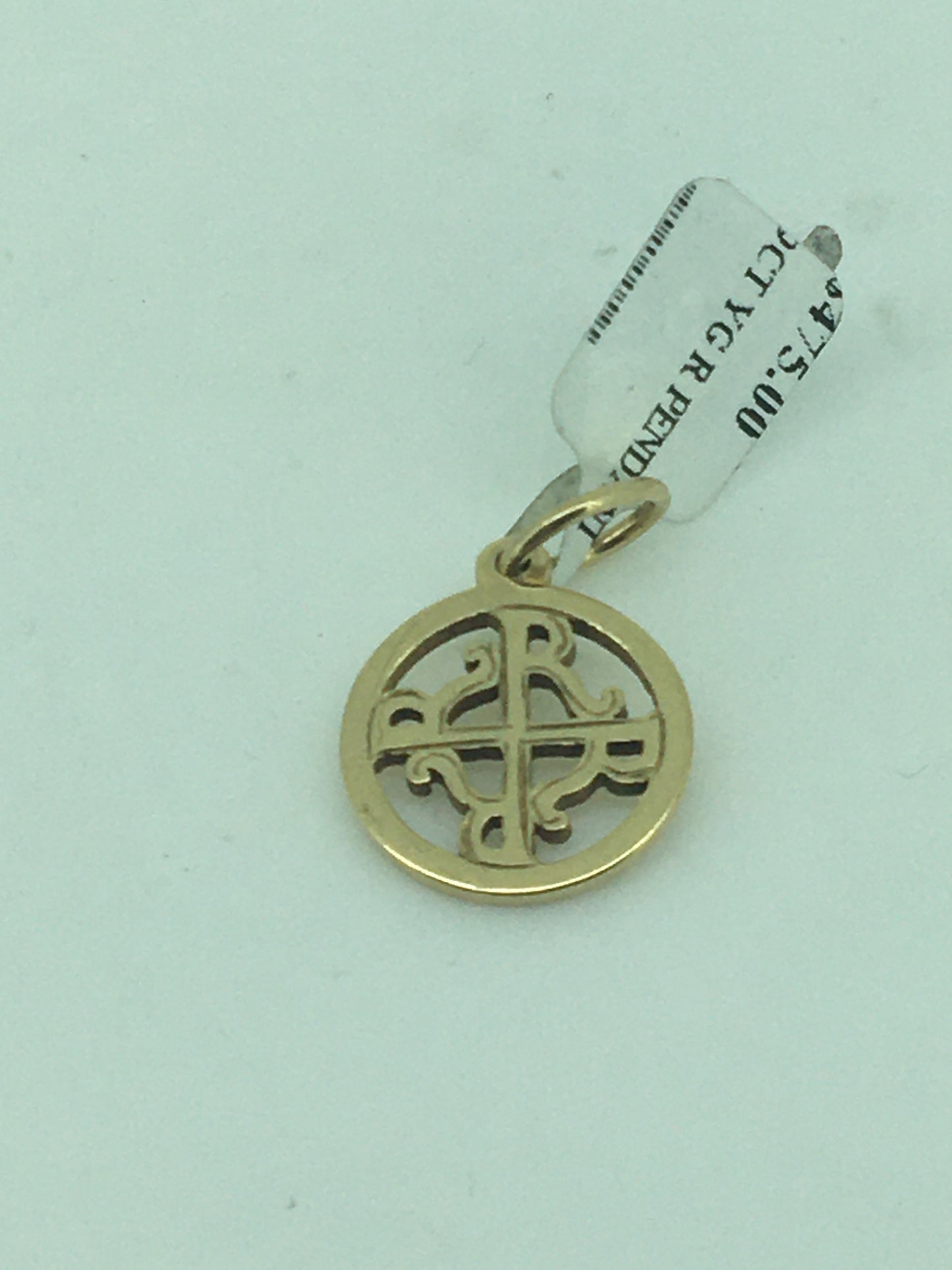 9ct Yellow Gold R Pendant