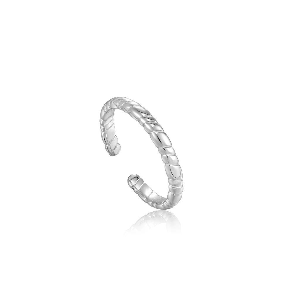 Ania Haie Silver Smooth Twist Adjustable Ring