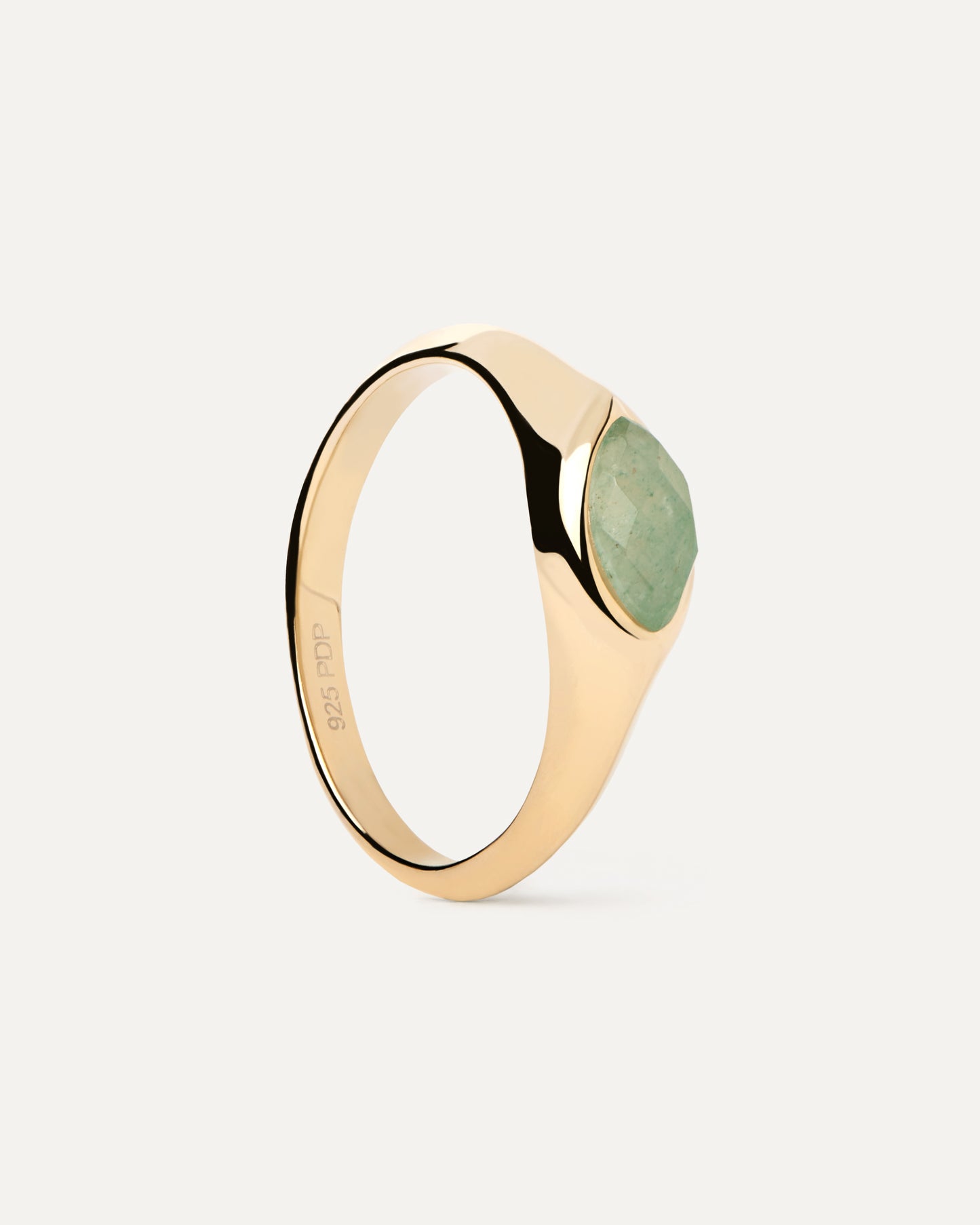 PDPAOLA Nomad Aventurine Stamp Ring