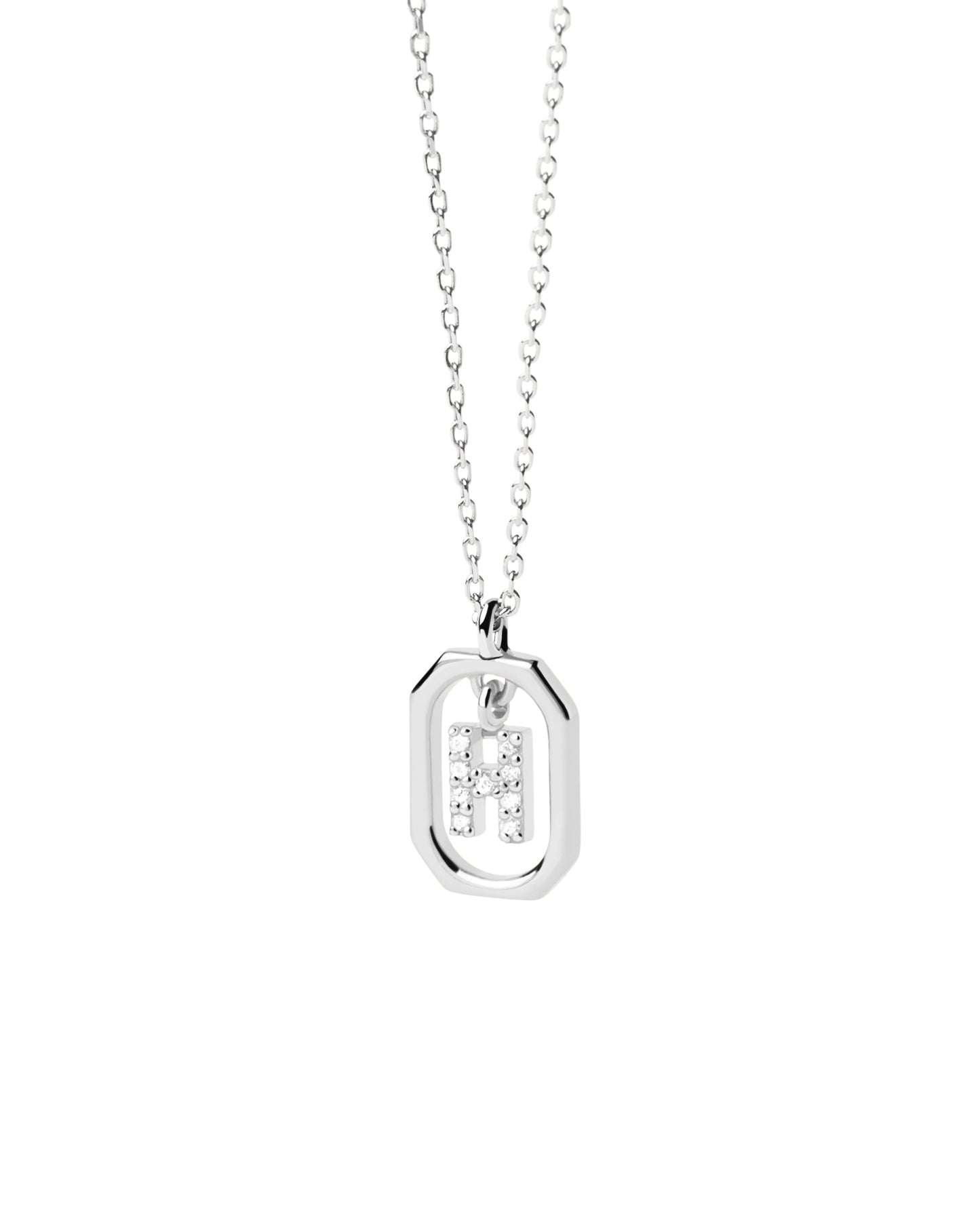 PDPAOLA Mini Letter H Necklace Silver