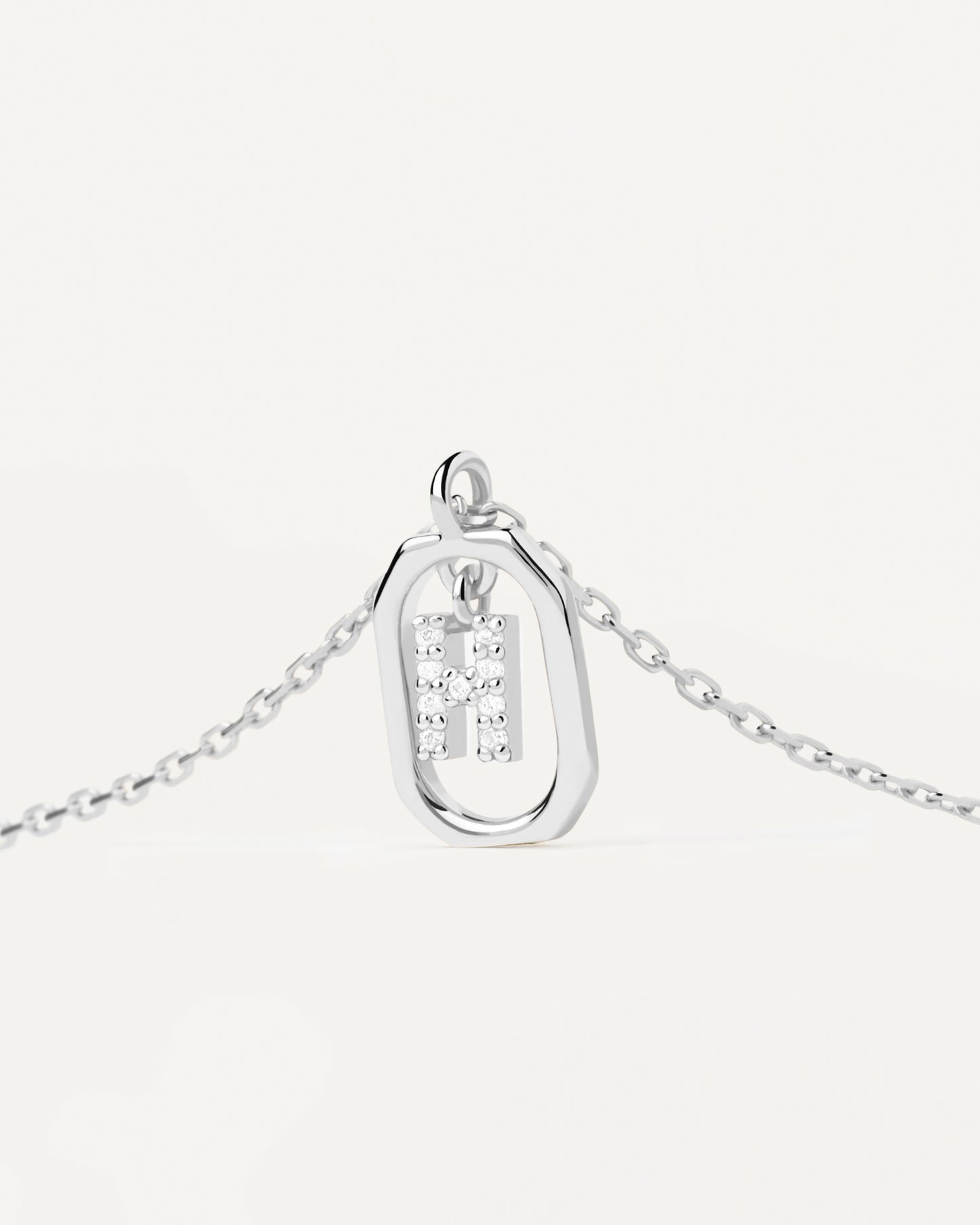 PDPAOLA Mini Letter H Necklace Silver