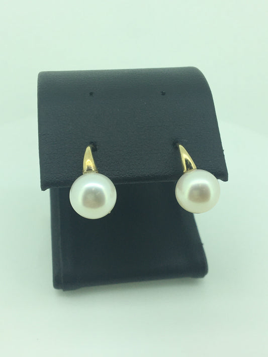 9ct Yellow Gold 9mm Pearl Drops