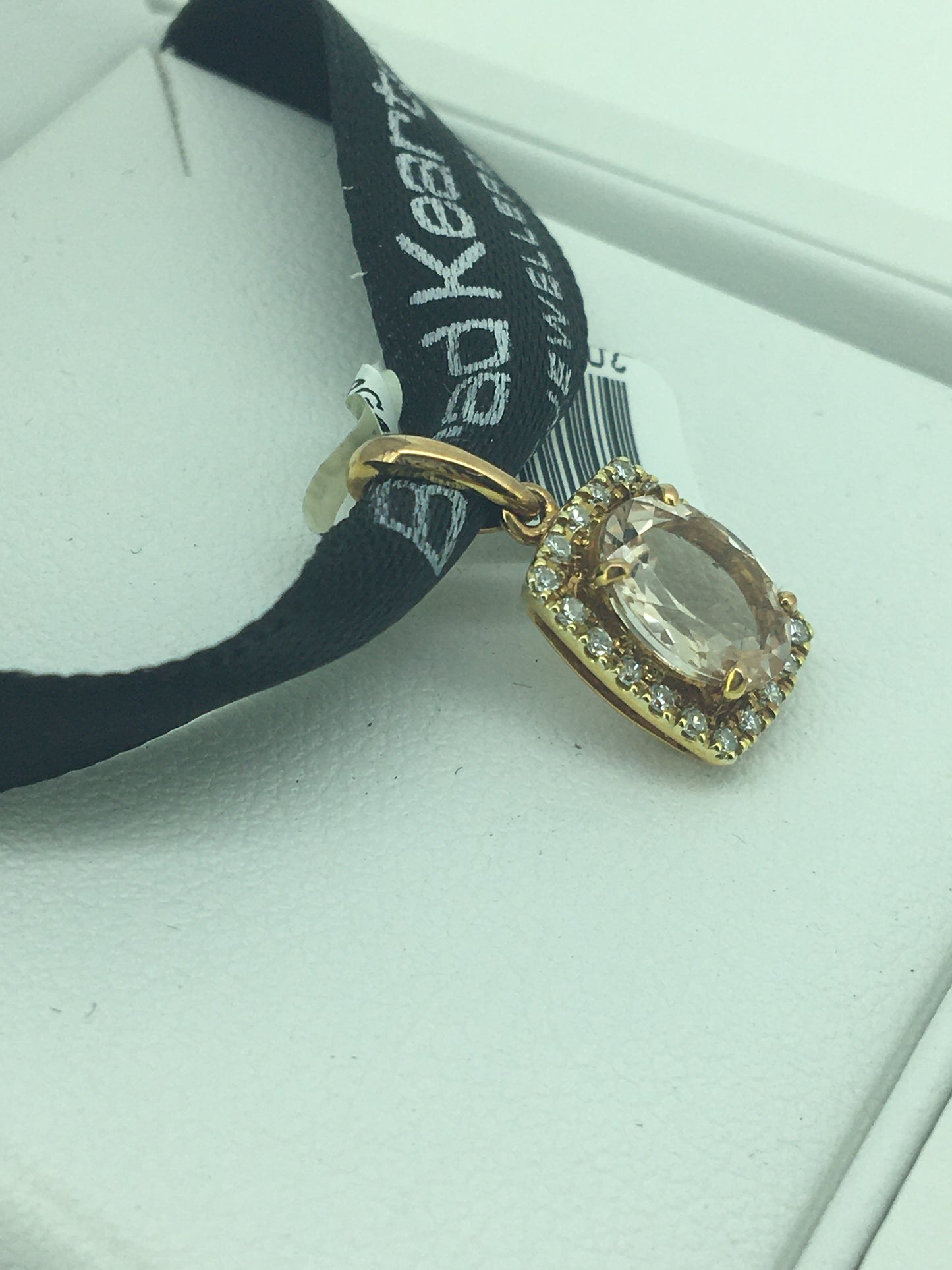 9ct Rose Gold Morganite & Diamond Pendant