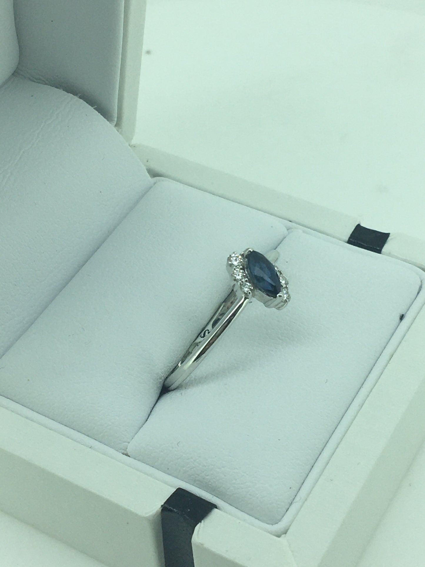 9ct White Gold Sapphire & Diamond Ring